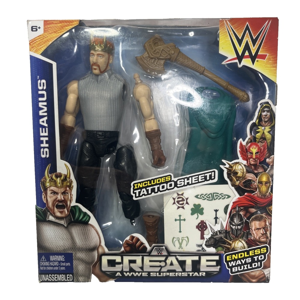 NIB Create A WWE Superstar - Sheamus Tattoo Sheet Mattel Action Figure Wrestling